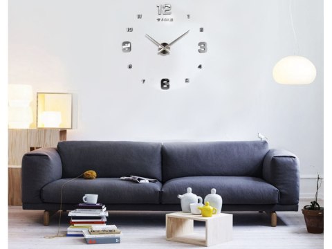 Zegar ścienny 3d naklejany na ścianę xxl duży 130 cm przyklejany cichy Zegar ścienny 3d naklejany na ścianę xxl duży 130 cm przyklejany cichy