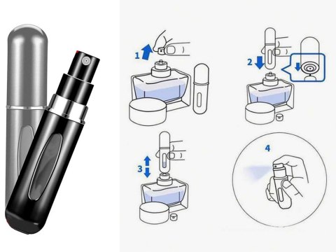 Atomizer podróżny z rozpylaczem do perfum flakon 5ml dozownik na perfumy Atomizer podróżny z rozpylaczem do perfum flakon 5ml dozownik na perfumy