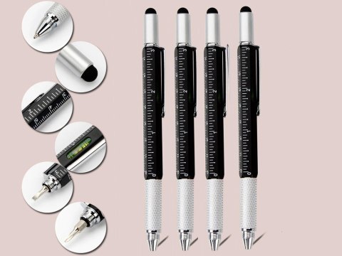 Długopis wielofunkcyjny śrubokręt multitool 6w1 miarka poziomica klips Długopis wielofunkcyjny śrubokręt multitool 6w1 miarka poziomica klips
