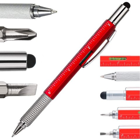 Długopis wielofunkcyjny śrubokręt multitool 6w1 miarka poziomica klips Długopis wielofunkcyjny śrubokręt multitool 6w1 miarka poziomica klips