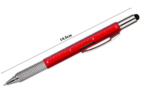 Długopis wielofunkcyjny śrubokręt multitool 6w1 miarka poziomica klips Długopis wielofunkcyjny śrubokręt multitool 6w1 miarka poziomica klips