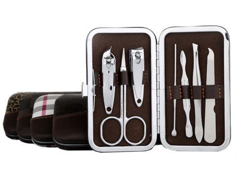Zestaw do paznokci przybornik manicure pedicure etui cążki 7 elementów Zestaw do paznokci przybornik manicure pedicure etui cążki 7 elementów