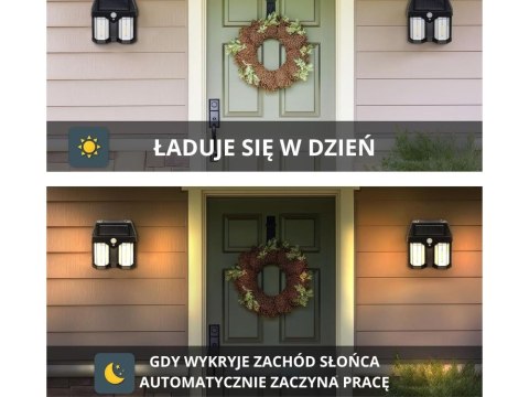 Lampa solarna z czujnikiem zmierzchu ruchu 3 tryby wodoodporna 1200lm Lampa solarna z czujnikiem zmierzchu ruchu 3 tryby wodoodporna 1200lm
