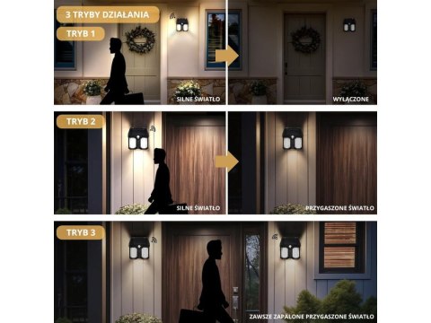 Lampa solarna z czujnikiem zmierzchu ruchu 3 tryby wodoodporna 1200lm Lampa solarna z czujnikiem zmierzchu ruchu 3 tryby wodoodporna 1200lm