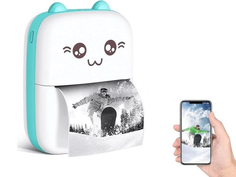 Mini drukarka termiczna bezprzewodowa przenośna drukuś do zdjęć notatek Mini drukarka termiczna bezprzewodowa przenośna drukuś do zdjęć notatek