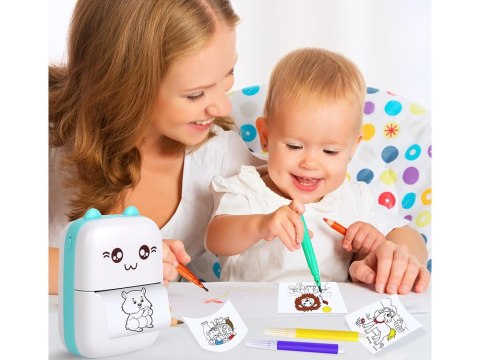 Mini drukarka termiczna bezprzewodowa przenośna drukuś do zdjęć notatek Mini drukarka termiczna bezprzewodowa przenośna drukuś do zdjęć notatek