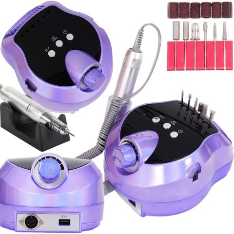 Frezarka do paznokci manicure pedicure 80w profesjonalna mocna + frezy 6szt