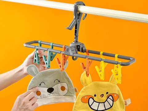 Suszarka na skarpetki bieliznę ubrania wieszak wisząca 12 klamerek zestaw Suszarka na skarpetki bieliznę ubrania wieszak wisząca 12 klamerek zestaw