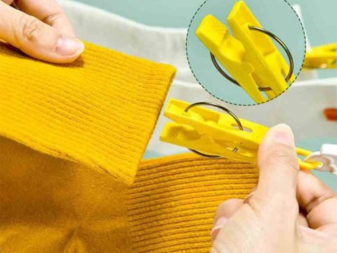 Suszarka na skarpetki bieliznę ubrania wieszak wisząca 12x klipsy zestaw Suszarka na skarpetki bieliznę ubrania wieszak wisząca 12x klipsy zestaw