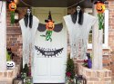 Dekoracja halloween wisząca ozdoba duch maska krzyk szkielet zjawa 90 cm