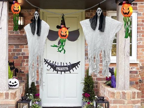 Dekoracja halloween wisząca ozdoba duch maska krzyk szkielet zjawa 90 cm Dekoracja halloween wisząca ozdoba duch maska krzyk szkielet zjawa 90 cm