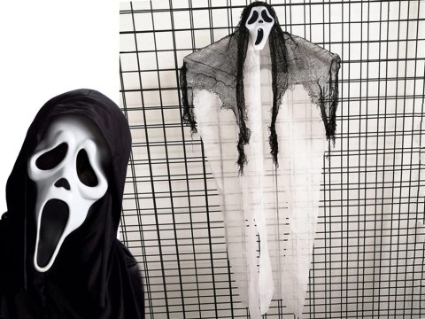 Dekoracja halloween wisząca ozdoba duch maska krzyk szkielet zjawa 90 cm Dekoracja halloween wisząca ozdoba duch maska krzyk szkielet zjawa 90 cm