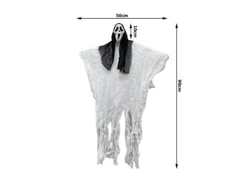 Dekoracja halloween wisząca ozdoba duch maska krzyk szkielet zjawa 90 cm Dekoracja halloween wisząca ozdoba duch maska krzyk szkielet zjawa 90 cm