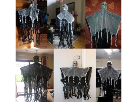 Dekoracja halloween wisząca ozdoba duch szkielet śmierć zjawa czaszka 80 cm Dekoracja halloween wisząca ozdoba duch szkielet śmierć zjawa czaszka 80 cm