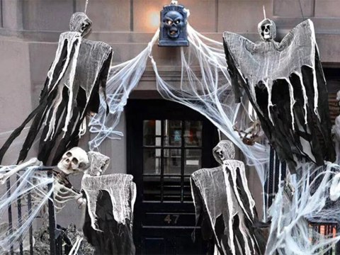 Dekoracja halloween wisząca ozdoba duch szkielet śmierć zjawa czaszka 80 cm Dekoracja halloween wisząca ozdoba duch szkielet śmierć zjawa czaszka 80 cm