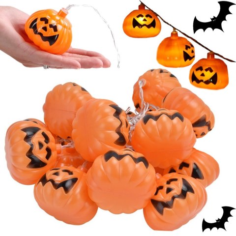 Lampki 10 led wiszące dynie halloween 200cm świecąca dekoracja ozdoba dynia Lampki 10 led wiszące dynie halloween 200cm świecąca dekoracja ozdoba dynia