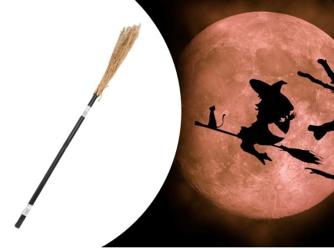 Miotła czarownicy wiedźmy baba jagi czarna 90cm na halloween andrzejki xxl Miotła czarownicy wiedźmy baba jagi czarna 90cm na halloween andrzejki xxl