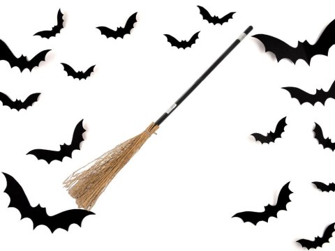 Miotła czarownicy wiedźmy baba jagi czarna 90cm na halloween andrzejki xxl Miotła czarownicy wiedźmy baba jagi czarna 90cm na halloween andrzejki xxl