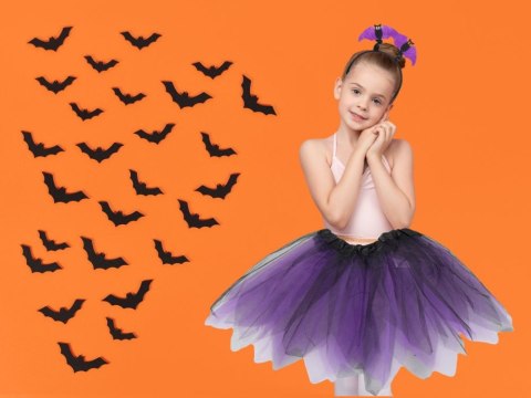 Strój przebranie na halloween spódnica nietoperz opaska czarno-fioletowa Strój przebranie na halloween spódnica nietoperz opaska czarno-fioletowa