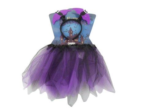 Strój przebranie na halloween spódnica nietoperz opaska czarno-fioletowa Strój przebranie na halloween spódnica nietoperz opaska czarno-fioletowa