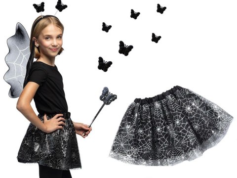 Strój przebranie na halloween spódnica pająk opaska motyl skrzydła różdżka Strój przebranie na halloween spódnica pająk opaska motyl skrzydła różdżka