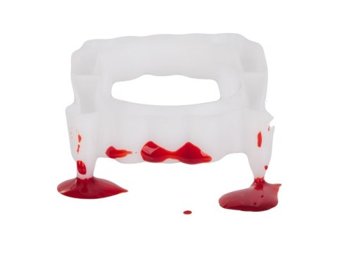 Zestaw sztuczne zęby+ krew halloween kły wampira draculi krew w tubce Zestaw sztuczne zęby+ krew halloween kły wampira draculi krew w tubce