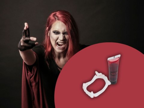 Zestaw sztuczne zęby+ krew halloween kły wampira draculi krew w tubce Zestaw sztuczne zęby+ krew halloween kły wampira draculi krew w tubce