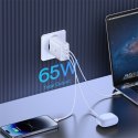 ŁADOWARKA SIECIOWA GAN CUBE PRO 65W 2X USB-C USB-A BIAŁA