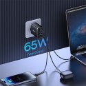 ŁADOWARKA SIECIOWA GAN CUBE PRO 65W 2X USB-C USB-A CZARNA