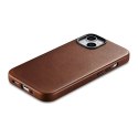 SKÓRZANE ETUI IPHONE 14 PLUS MAGNETYCZNE Z MAGSAFE OIL WAX PREMIUM LEATHER CASE BRĄZ