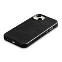 SKÓRZANE ETUI IPHONE 14 PLUS MAGNETYCZNE Z MAGSAFE OIL WAX PREMIUM LEATHER CASE CZARNY