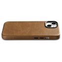 SKÓRZANE ETUI IPHONE 14 PLUS MAGNETYCZNE Z MAGSAFE OIL WAX PREMIUM LEATHER CASE JASNY BRĄZ