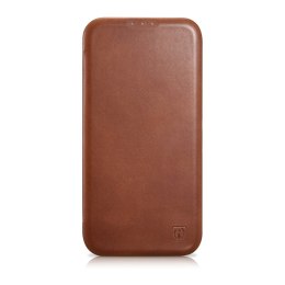 SKÓRZANE ETUI IPHONE 14 PLUS Z KLAPKĄ MAGNETYCZNE MAGSAFE CE OIL WAX PREMIUM LEATHER BRĄZOWY