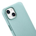 SKÓRZANE ETUI IPHONE 14 MAGNETYCZNE Z MAGSAFE LITCHI PREMIUM LEATHER CASE ZIELONY