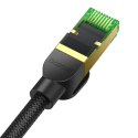 SZYBKI KABEL SIECIOWY LAN RJ45 CAT.8 40GBPS PLECIONKA 8M CZARNY