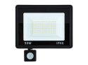 Halogen naświetlacz reflektor led 50w 6000k z czujnik ruchu zmierzchu ip66