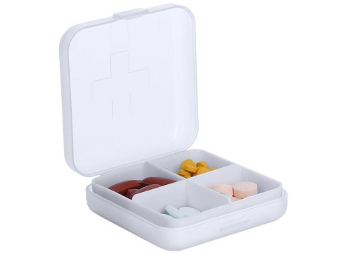 Pojemnik pudełko kasetka na leki suplementy tabletki podróżny 4 przegródki Pojemnik pudełko kasetka na leki suplementy tabletki podróżny 4 przegródki