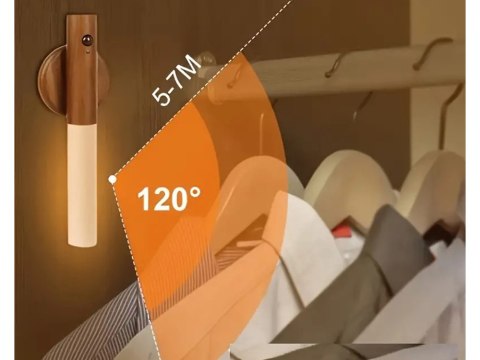Lampka lampa led ciepła kinkiet z czujnikiem ruchu naścienny na magnes Lampka lampa led ciepła kinkiet z czujnikiem ruchu naścienny na magnes