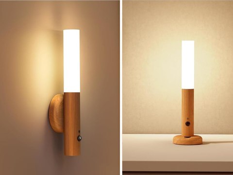 Lampka lampa led ciepła kinkiet z czujnikiem ruchu naścienny na magnes Lampka lampa led ciepła kinkiet z czujnikiem ruchu naścienny na magnes