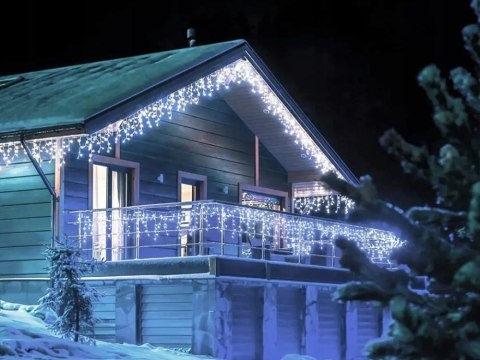 Lampki kurtyna świetlna girlanda świąteczna ozdoba 300 led zimna ip44 Lampki kurtyna świetlna girlanda świąteczna ozdoba 300 led zimna ip44