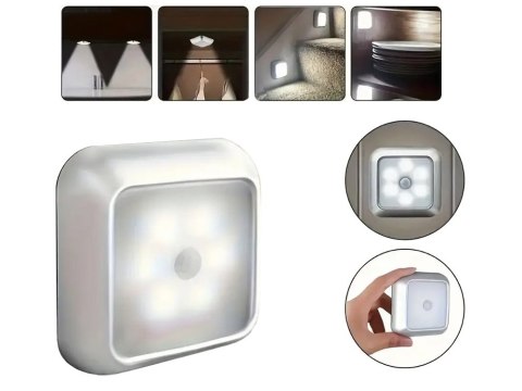 Lampka samoprzylepna z czujnikiem ruchu nocna na schody podszafkowa led Lampka samoprzylepna z czujnikiem ruchu nocna na schody podszafkowa led