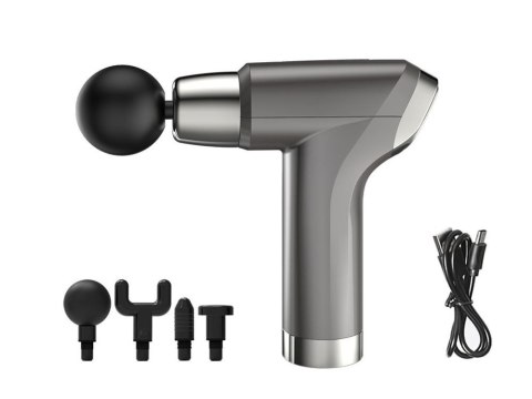 Pistolet do masażu masażer do pleców ciała mocny 4 końcówki massage gun Pistolet do masażu masażer do pleców ciała mocny 4 końcówki massage gun