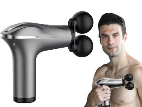 Pistolet do masażu pleców ciała nóg masażer mocny massage gun 4 końcówki Pistolet do masażu pleców ciała nóg masażer mocny massage gun 4 końcówki