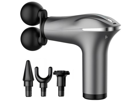 Pistolet do masażu pleców ciała nóg masażer mocny massage gun 4 końcówki Pistolet do masażu pleców ciała nóg masażer mocny massage gun 4 końcówki