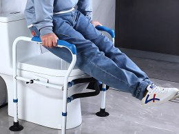 Uchwyt toaletowy regulowany poręcz wc stabilna dla osób starszych seniorów