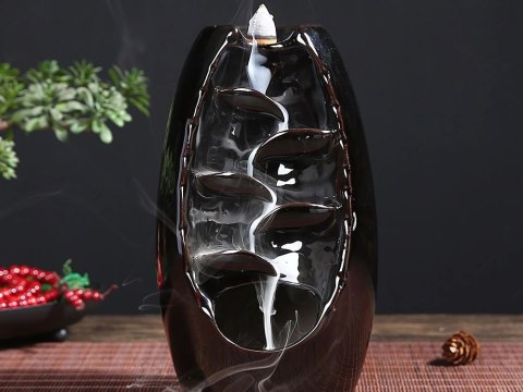 Kominek zapachowy ceramiczny wodospad kadzidło aromaterapia + 10 knotów Kominek zapachowy ceramiczny wodospad kadzidło aromaterapia + 10 knotów