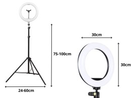 Lampa pierścieniowa led rgb ring + uchwyt na telefon + regulowany statyw