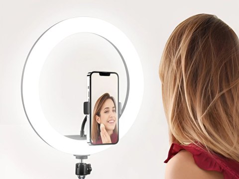 Lampa pierścieniowa led rgb ring + uchwyt na telefon + regulowany statyw Lampa pierścieniowa led rgb ring + uchwyt na telefon + regulowany statyw