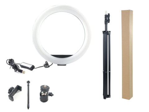 Lampa pierścieniowa led rgb ring + uchwyt na telefon + regulowany statyw Lampa pierścieniowa led rgb ring + uchwyt na telefon + regulowany statyw