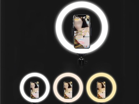 Lampa pierścieniowa led ring + uchwyt na telefon + statyw 100cm 3 odcienie Lampa pierścieniowa led ring + uchwyt na telefon + statyw 100cm 3 odcienie
